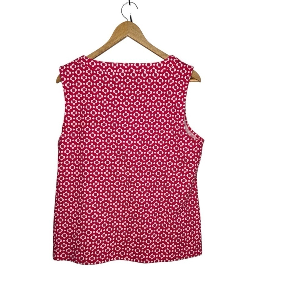 New Talbots Pink & White Geo Ottoman Sleeveless Top Large BNWOT - Picture 5 of 5